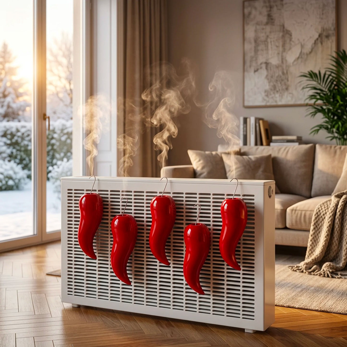5 Umidificatori in Ceramica per Radiatore – Corno Rosso