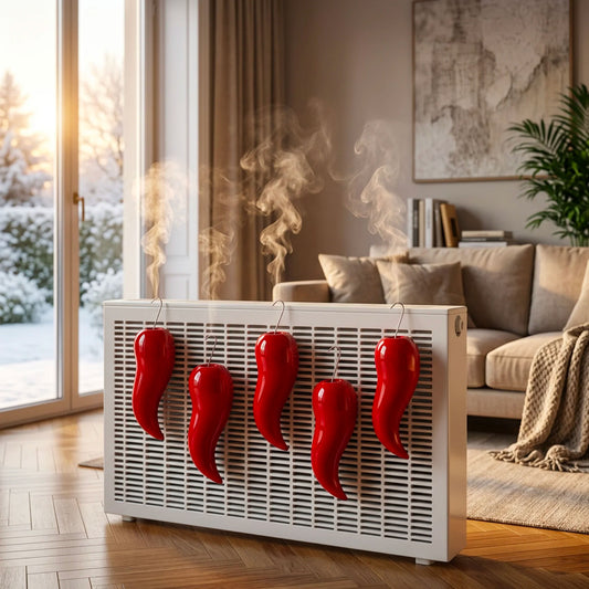 5 Umidificatori in Ceramica per Radiatore – Corno Rosso