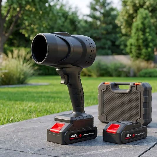 Soffiatore a Batteria 48V con 2 Batterie 3000mAh, Velocità Aria 290 km/h, Senza Fili