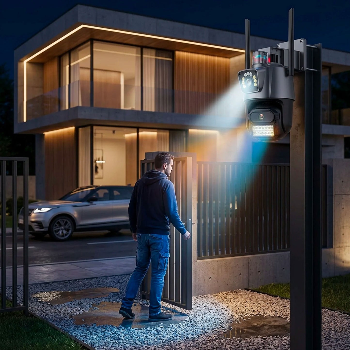 Telecamera WiFi Esterno IP66 Dual Lens 360° AI Visione Notturna Colori
