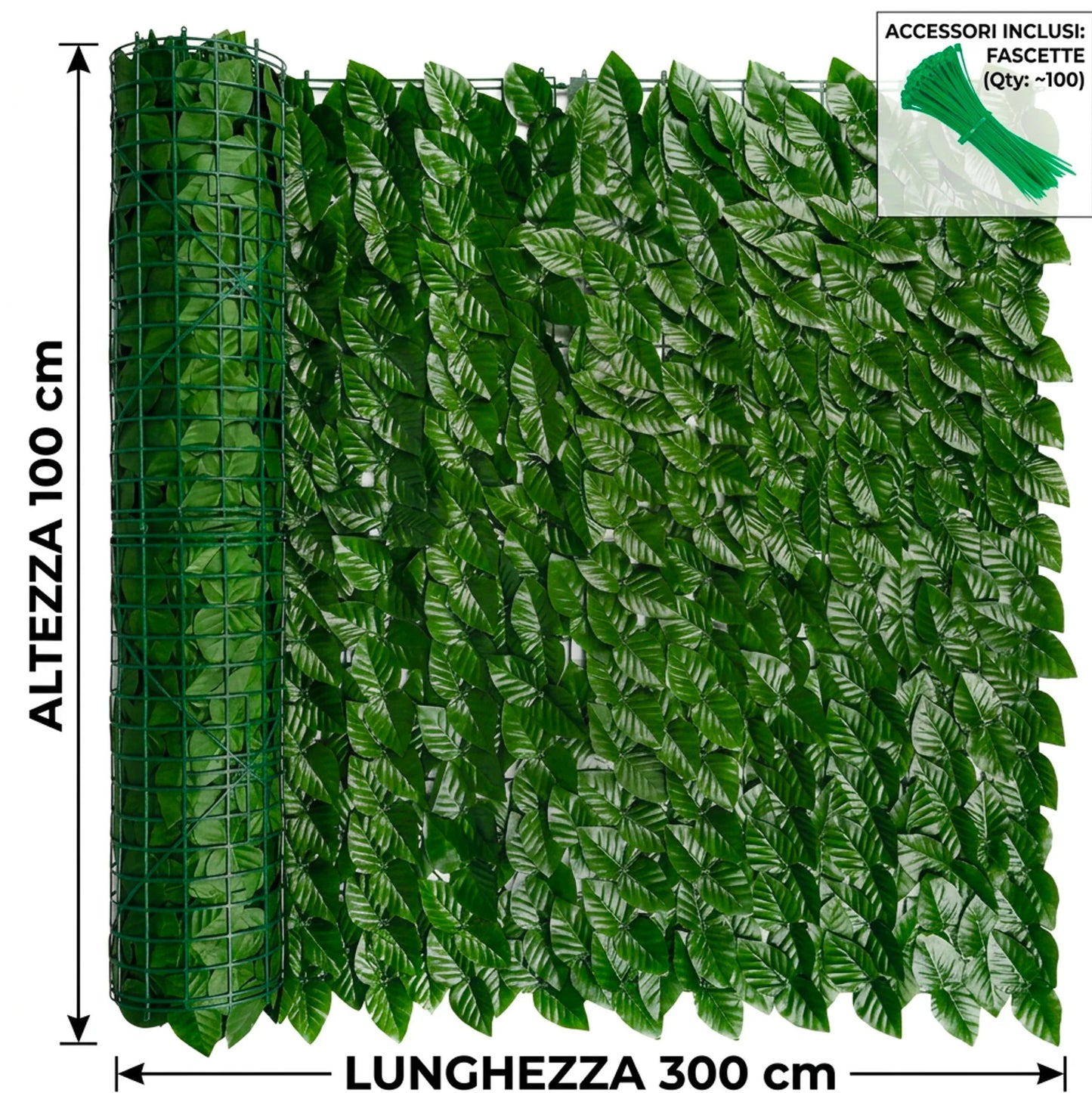 Siepe Finta da Balcone 3 Rotoli 1x3 m, Rete Privacy Artificiale Alta Densità per Ringhiera, Recinzione e Giardino | Siepe Sintetica Realistica Anti UV Copri Balcone Esterno