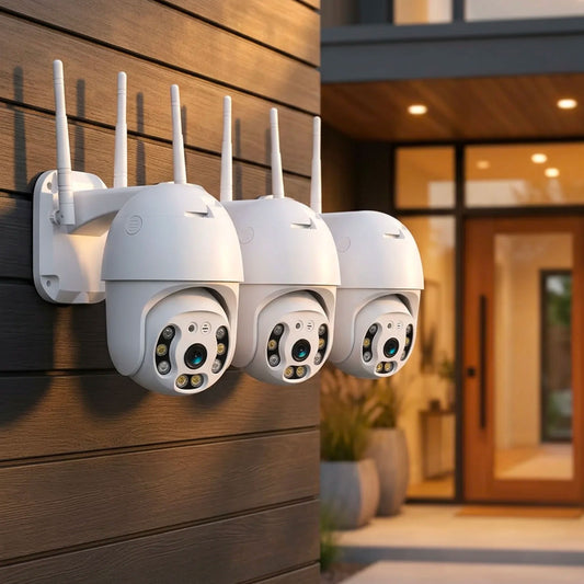 Kit 3 Telecamere WiFi IP66 1080P Full HD con Audio Bidirezionale, Visione Notturna 30m, App ICSee, ONVIF, Controllo da Smartphone