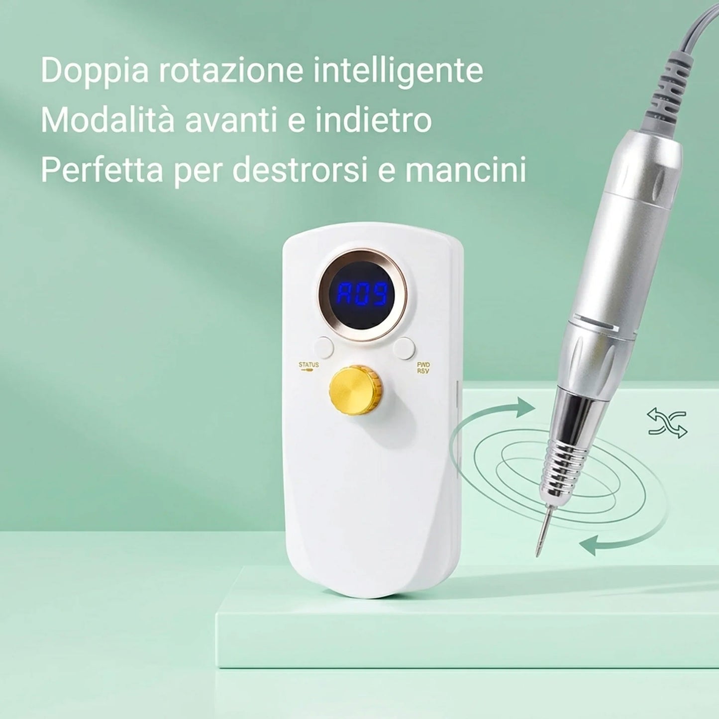 Fresa Unghie Professionale 35000 Giri Portatile SG702 Trapano Unghie Elettrico Manicure Pedicure Lima Unghie Gel Acrilico Ricostruzione Nail Drill Display Digitale