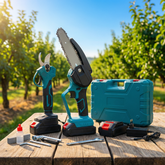 Set da potatura a batteria, forbici potatura a batteria 48v e motosega a batteria 48V da 6 pollici, il kit comprende 2 batterie da 48V e valigetta ASSISTENZA IMMEDIATA