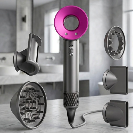 Asciugacapelli Professionale ad Alta Velocità con Accessori – Phon Ionico Potente Anti Crespo con Diffusore e Concentratore