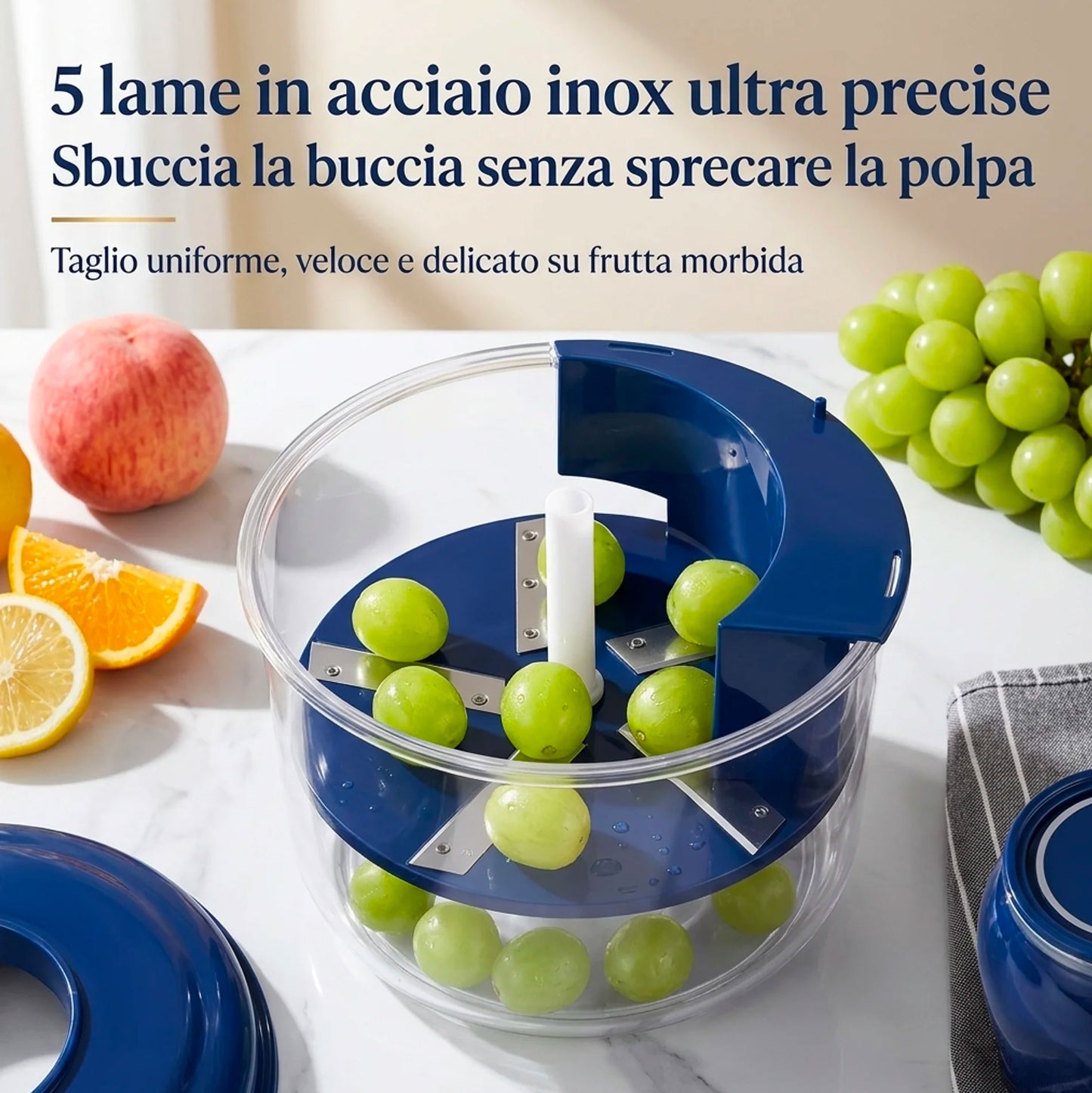 Sbucciatrice Elettrica Automatica per Uva e Aglio Ricaricabile Pelatore Frutta Acciaio Inox 304 50W Pelapatate Multifunzione per Pomodorini Ciliegie Cucina