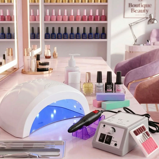 Kit Unghie Professionale Lampada UV LED 48W con 30 LED e Fresa Elettrica 20000 Giri Set Completo Manicure Semipermanente Gel Acrilico Uso Casa e Salone