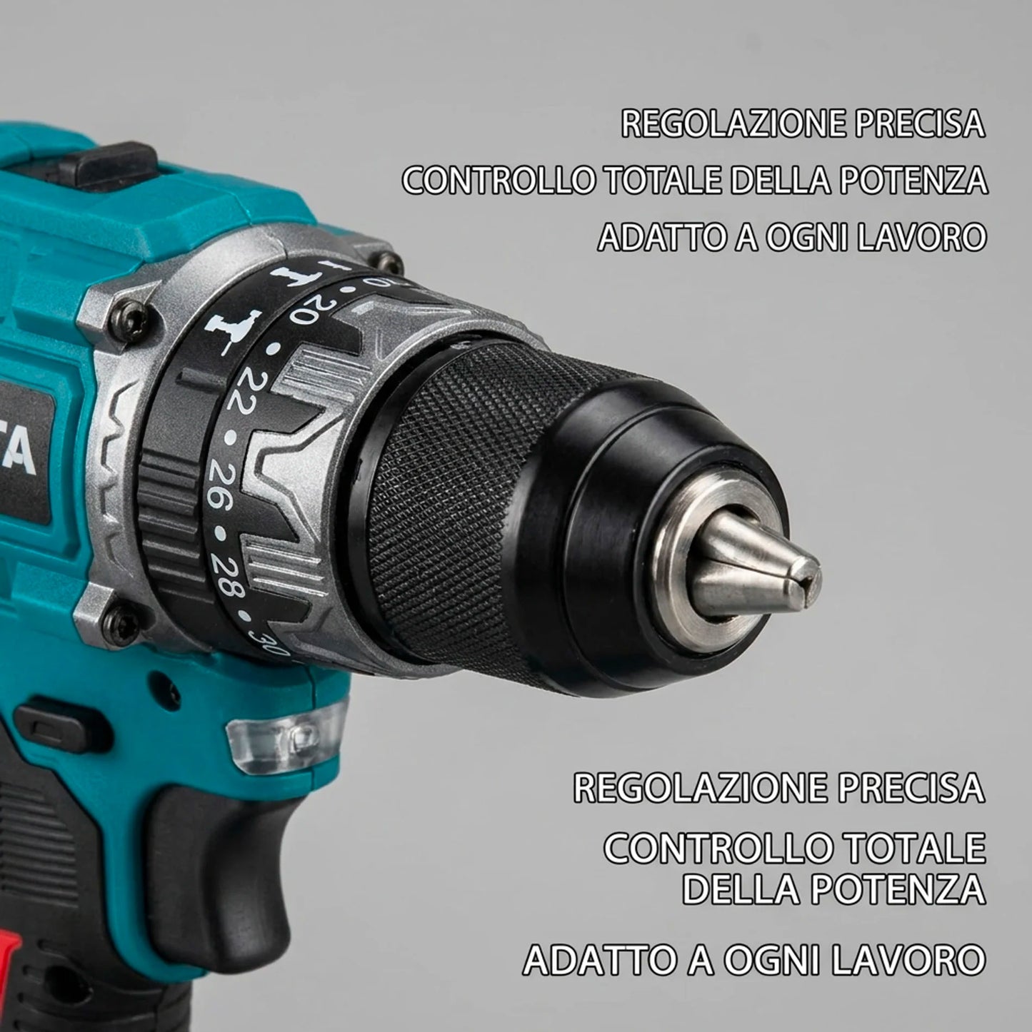 Trapano Avvitatore Cordless 48V Professionale con Kit Accessori Completo, 2 Batterie, Motore Brushless, Regolazione Coppia, Trapano Avvitatore a Batteria per Casa e Fai da Te