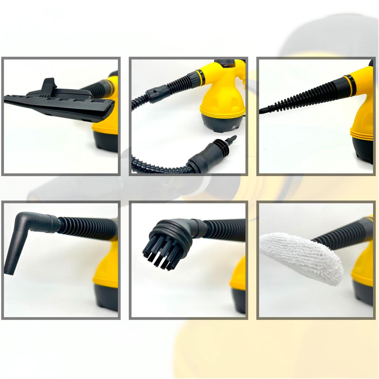 Pulitore a Vapore Portatile 1000W Alta Pressione con Accessori – Pulitore a Vapore Multifunzione per Casa, Cucina, Bagno, Divani, Vetri e Auto
