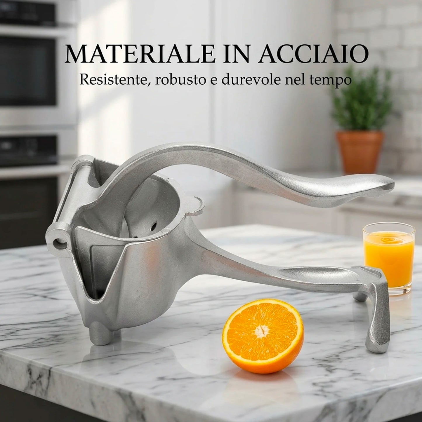 Spremiagrumi Manuale Professionale in Lega di Alluminio – Spremiagrumi Portatile con Filtro per Semi, Estrattore per Arance, Limoni, Lime e Frutta