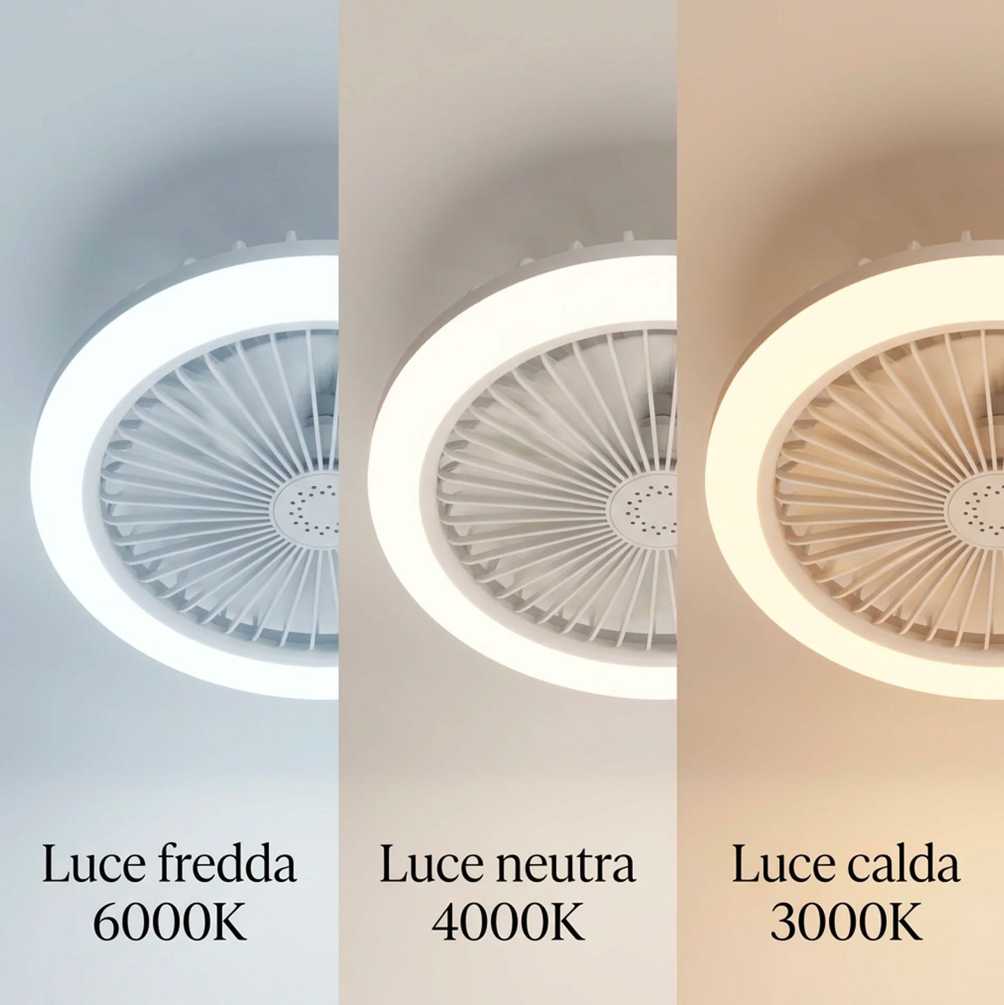 Ventilatore da Soffitto con Luce LED E27 2 in 1 | Ventilatore Silenzioso con Telecomando, 3 Velocità, Luce Regolabile Calda Naturale Fredda, Facile Installazione