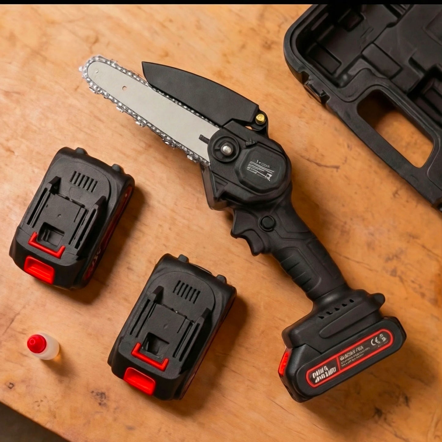 Motosega a Batteria 48V 6 Pollici con 2 Batterie e Valigetta, Sega Elettrica Portatile per Potatura e Taglio Legno