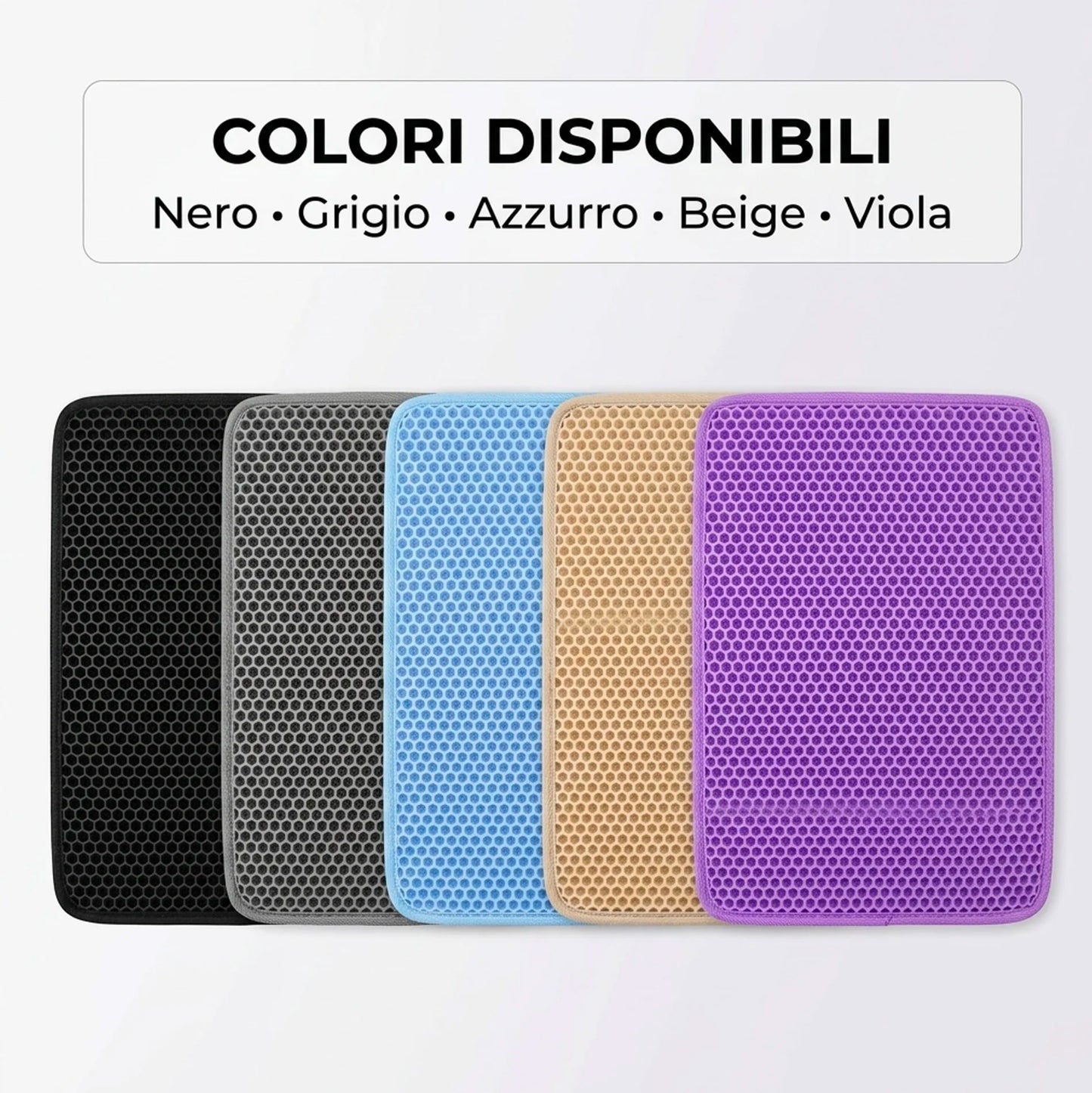 Tappetino Lettiera Gatto 45x60 cm Doppio Strato EVA – Tappeto Raccogli Sabbia Impermeabile Antiscivolo per Gatti