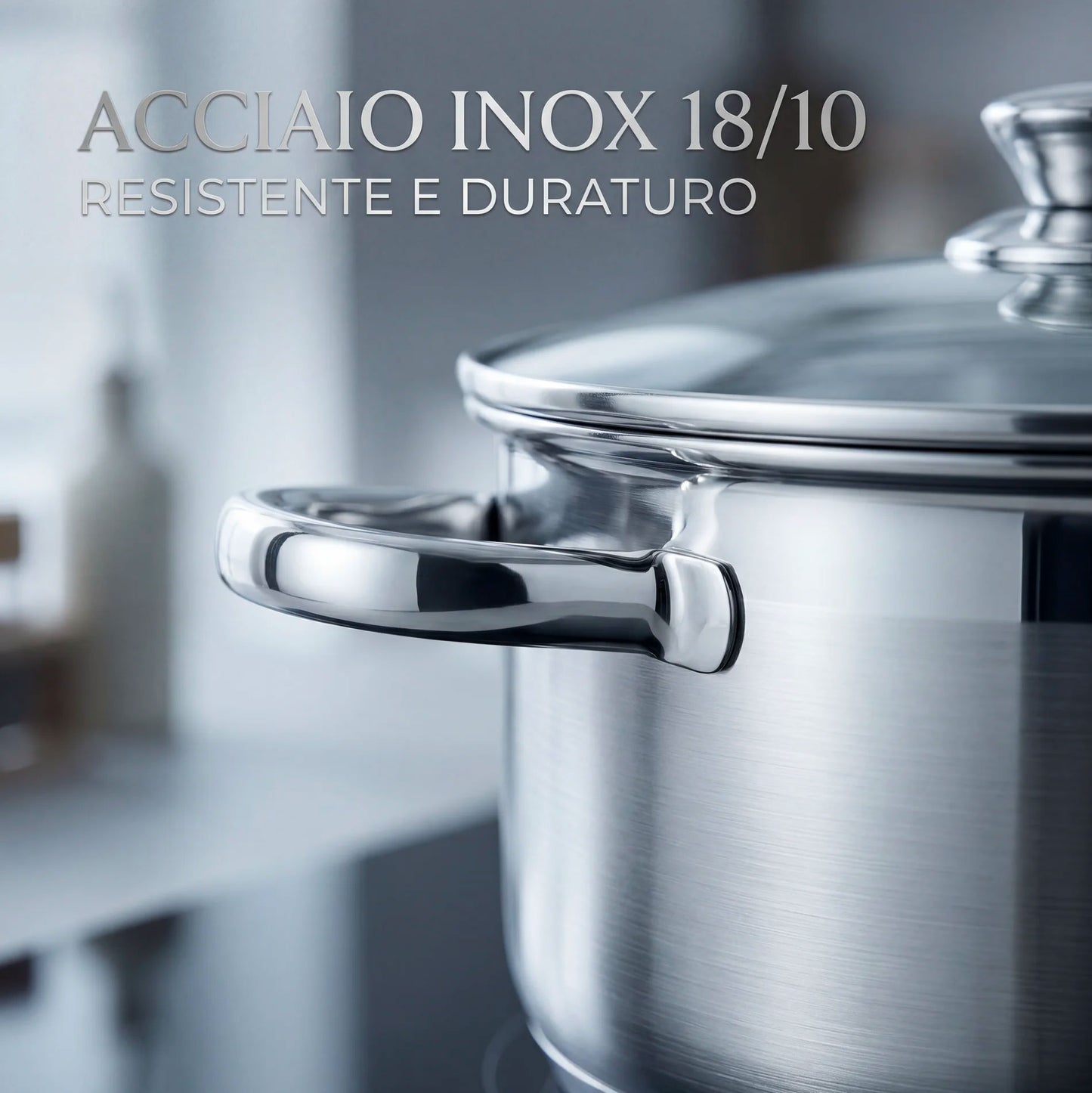 Pentola con Scolapasta Integrato e Coperchio 22 cm 6L Acciaio Inox 18/10 | Adatta Induzione | Pentola per Verdure Pasta e Cottura a Vapore