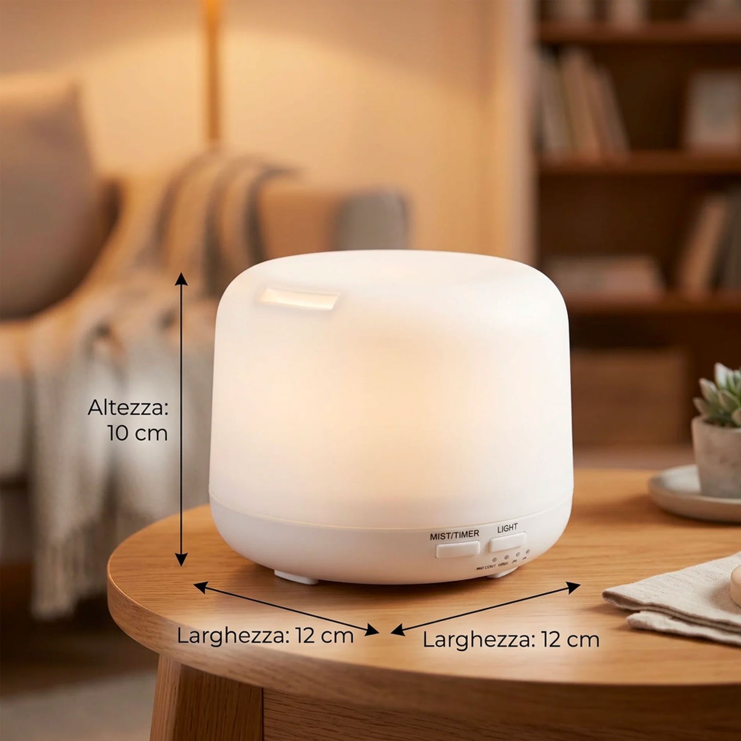 Diffusore Aromi Ultrasuoni 300ml con LED 7 Colori Umidificatore Aria Silenzioso Aromaterapia Casa Camera Yoga Ufficio
