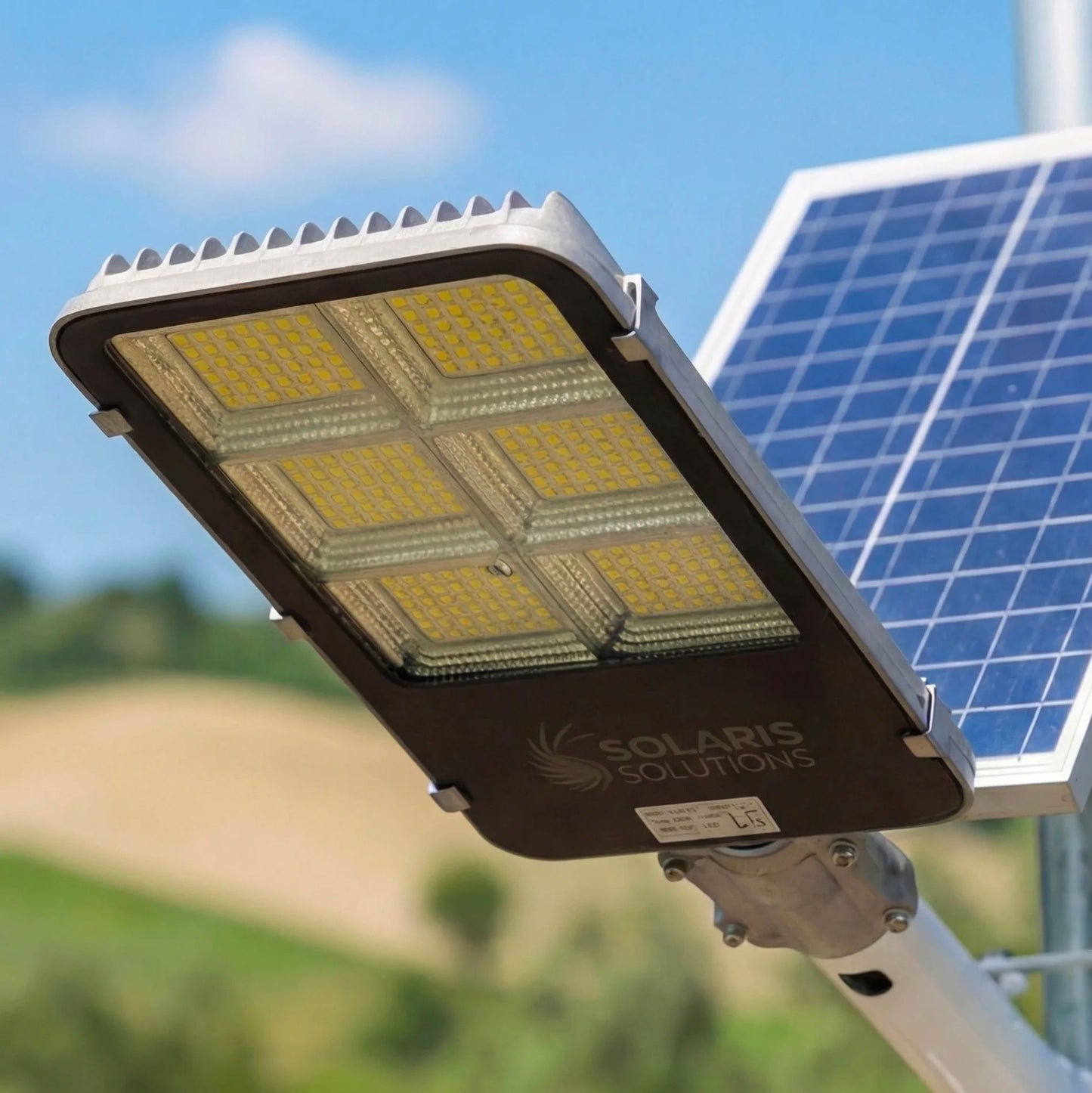 Set 2 Lampioni Solari LED 400W 6500K IP65 con Pannello Solare Separato e Staffa – Illuminazione Esterno Impermeabile con Telecomando