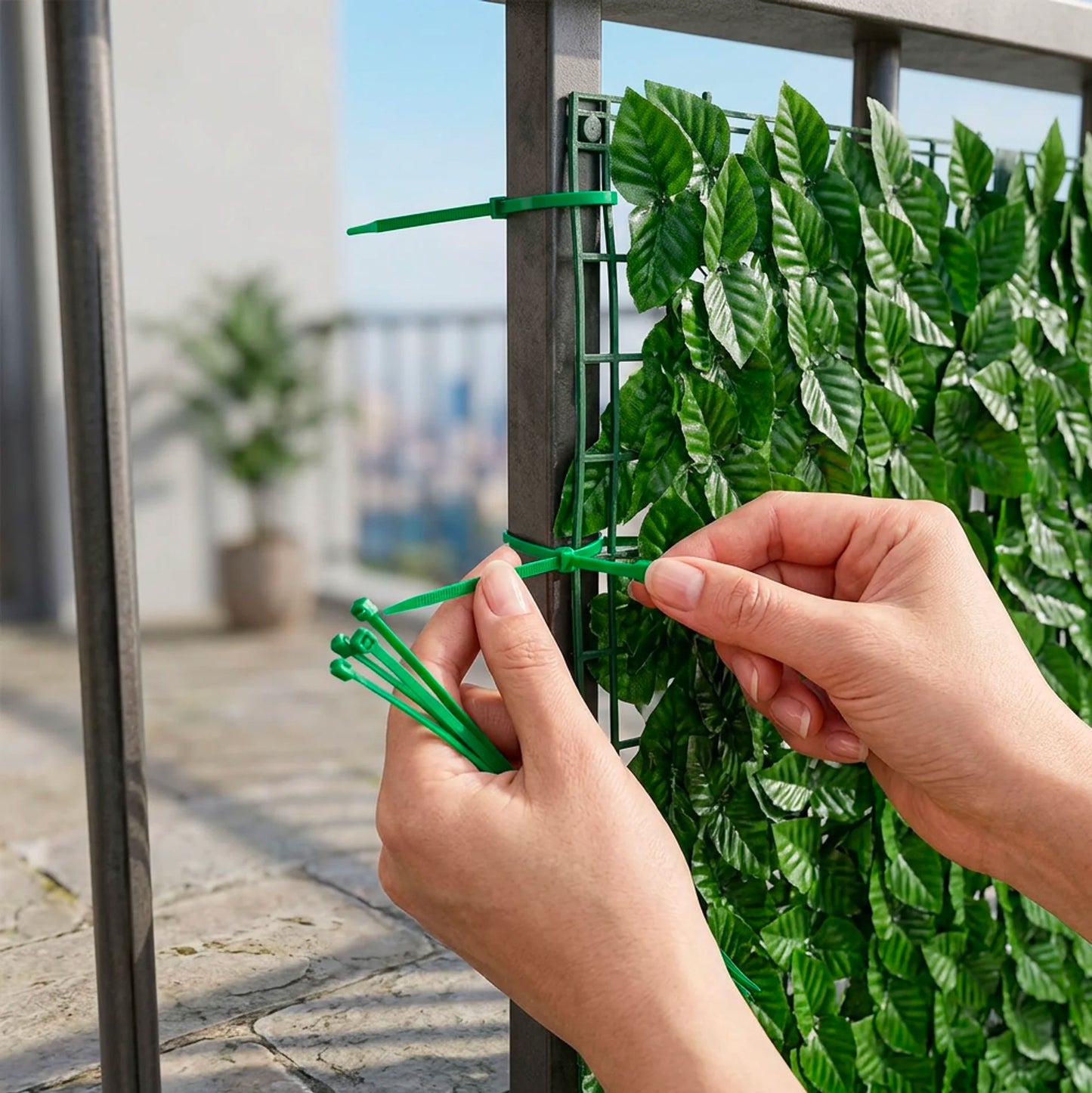 Siepe Finta da Balcone 3 Rotoli 1x3 m, Rete Privacy Artificiale Alta Densità per Ringhiera, Recinzione e Giardino | Siepe Sintetica Realistica Anti UV Copri Balcone Esterno