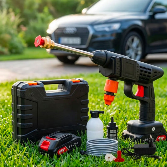 Idropulitrice a Batteria 48V con 2 Batterie 8000mAh, Tubo 3 Metri e Valigetta Inclusa