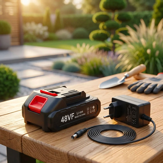 Batteria 48V 2.0Ah per Forbici Elettriche e Motoseghe con Caricatore Rapido Compatibile Attacco 40mm Alta Autonomia Protezione Sovraccarico