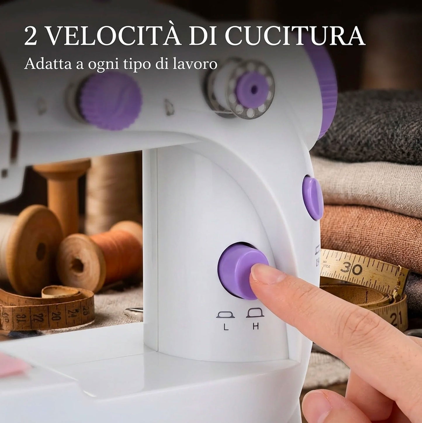 Macchina da Cucire Portatile Mini Elettrica con Pedale e Accessori – Cucitrice Compatta per Casa, Principianti e Riparazioni Veloci