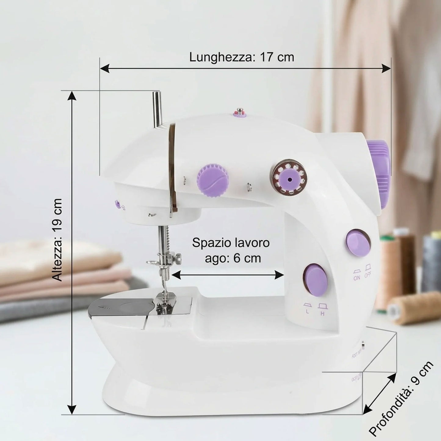 Macchina da Cucire Portatile Mini Elettrica con Pedale e Accessori – Cucitrice Compatta per Casa, Principianti e Riparazioni Veloci