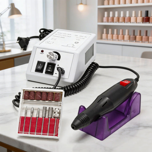 Fresa per Unghie Professionale 20000 Giri Lima Elettrica Manicure Pedicure con 12 Punte Velocità Regolabile Rotazione Inversa Uso Casa e Salone