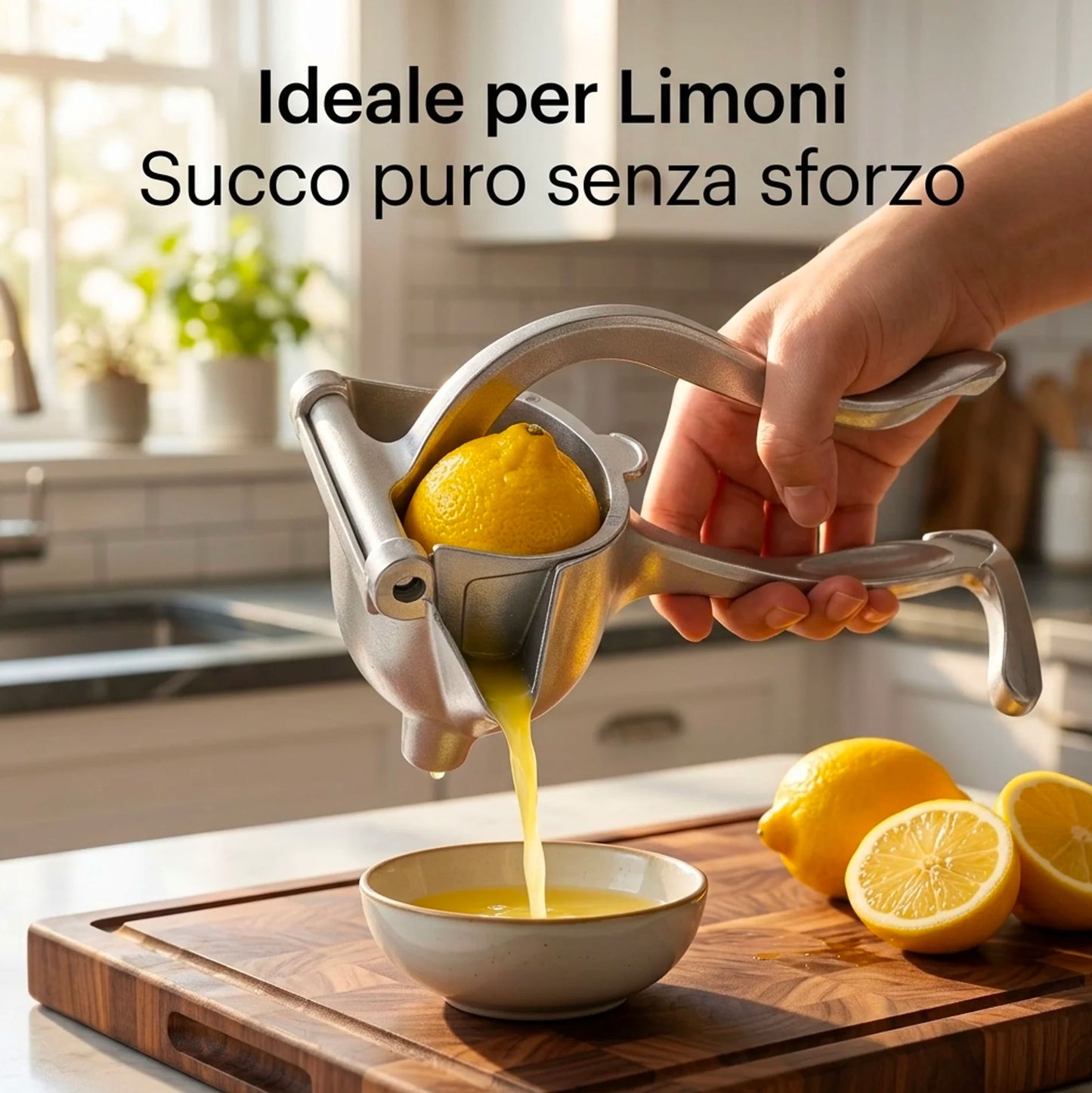 Spremiagrumi Manuale Professionale in Lega di Alluminio – Spremiagrumi Portatile con Filtro per Semi, Estrattore per Arance, Limoni, Lime e Frutta