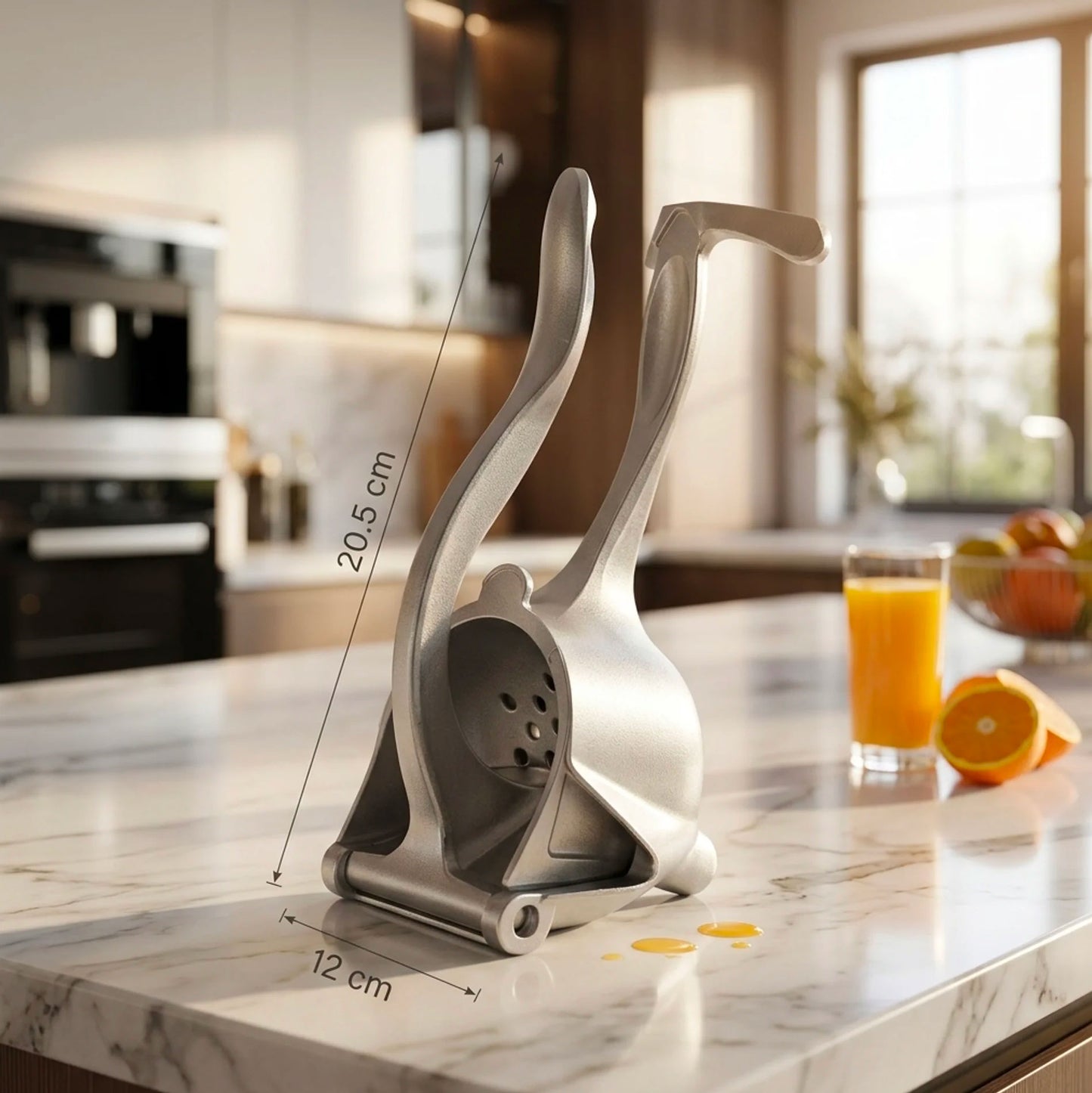 Spremiagrumi Manuale Professionale in Lega di Alluminio – Spremiagrumi Portatile con Filtro per Semi, Estrattore per Arance, Limoni, Lime e Frutta