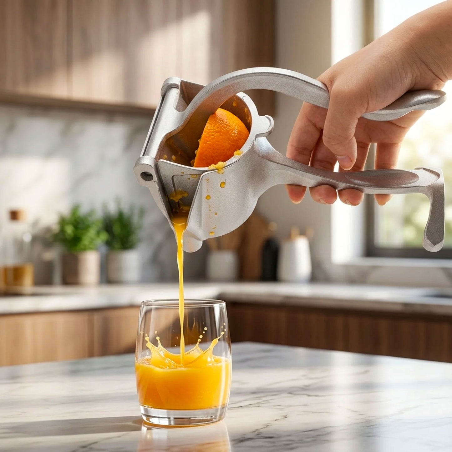 Spremiagrumi Manuale Professionale in Lega di Alluminio – Spremiagrumi Portatile con Filtro per Semi, Estrattore per Arance, Limoni, Lime e Frutta